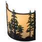 Meyda Lighting Tall Pines 13" 2-Light Timeless Bronze Wall Sconce With Ivory Acrylic Shade