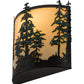 Meyda Lighting Tall Pines 13" 2-Light Timeless Bronze Wall Sconce With Ivory Acrylic Shade
