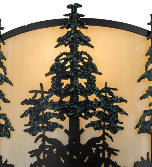 Meyda Lighting Tall Pines 13" 2-Light Timeless Bronze Wall Sconce With Ivory Acrylic Shade