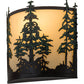 Meyda Lighting Tall Pines 13" 2-Light Timeless Bronze Wall Sconce With Ivory Acrylic Shade
