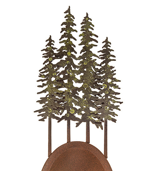 Meyda Lighting Tall Pines 13" 2-Light Wrought Iron On Rust & Tarnished Copper Wall Sconce With Ivory Faux Candlelight