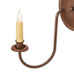 Meyda Lighting Tall Pines 13" 2-Light Wrought Iron On Rust & Tarnished Copper Wall Sconce With Ivory Faux Candlelight