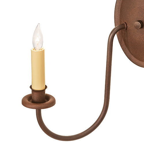 Meyda Lighting Tall Pines 13" 2-Light Wrought Iron On Rust & Tarnished Copper Wall Sconce With Ivory Faux Candlelight