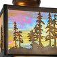 Meyda Lighting Tall Pines 14" 2-Light Antique Copper Flush Mount Light With Beige Iridescent Shade Glass