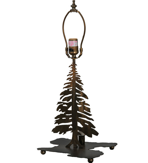 Meyda Lighting Tall Pines 14" 2-Light Antique Copper Table Lamp Base