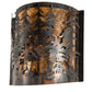 Meyda Lighting Tall Pines 14" 2-Light Burnished Antique Copper Wall Sconce With Amber Mica Shade Glass