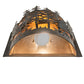 Meyda Lighting Tall Pines 14" 2-Light Burnished Antique Copper Wall Sconce With Amber Mica Shade Glass