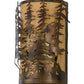 Meyda Lighting Tall Pines 14" 2-Light Dark Burnished Antique Copper Wall Sconce With Ambra Siena Idalight Shade Glass