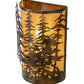 Meyda Lighting Tall Pines 14" 2-Light Dark Burnished Antique Copper Wall Sconce With Ambra Siena Idalight Shade Glass