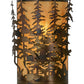 Meyda Lighting Tall Pines 14" 2-Light Dark Burnished Antique Copper Wall Sconce With Ambra Siena Idalight Shade Glass