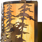 Meyda Lighting Tall Pines 14" 2-Light Dark Burnished Antique Copper Wall Sconce With Ambra Siena Idalight Shade Glass