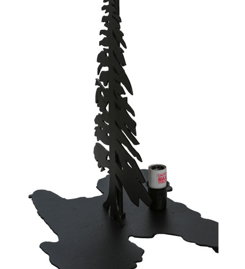 Meyda Lighting Tall Pines 14" 2-Light Textured Black Table Lamp Base With Lighted Base