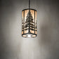Meyda Lighting Tall Pines 14" 5-Light Oil Rubbed Bronze Pendant Light With Silver Mica Shade Glass