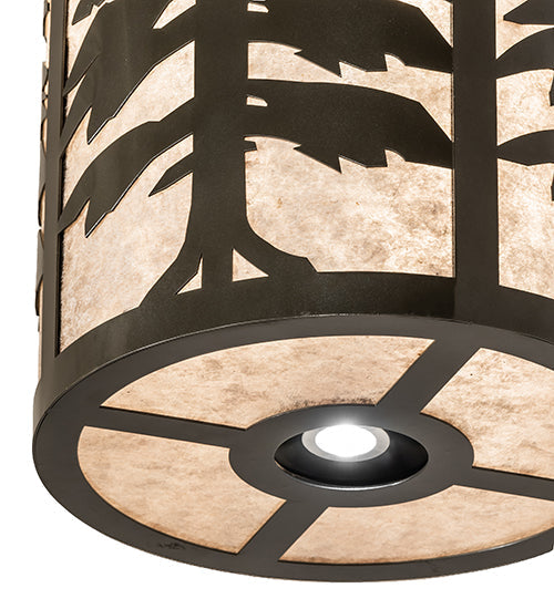 Meyda Lighting Tall Pines 14" 5-Light Oil Rubbed Bronze Pendant Light With Silver Mica Shade Glass