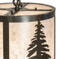Meyda Lighting Tall Pines 14" 5-Light Oil Rubbed Bronze Pendant Light With Silver Mica Shade Glass