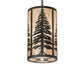 Meyda Lighting Tall Pines 14" 5-Light Oil Rubbed Bronze Pendant Light With Silver Mica Shade Glass