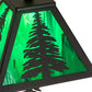 Meyda Lighting Tall Pines 14" Textured Black Accent Table Lamp With Green Shade Glass