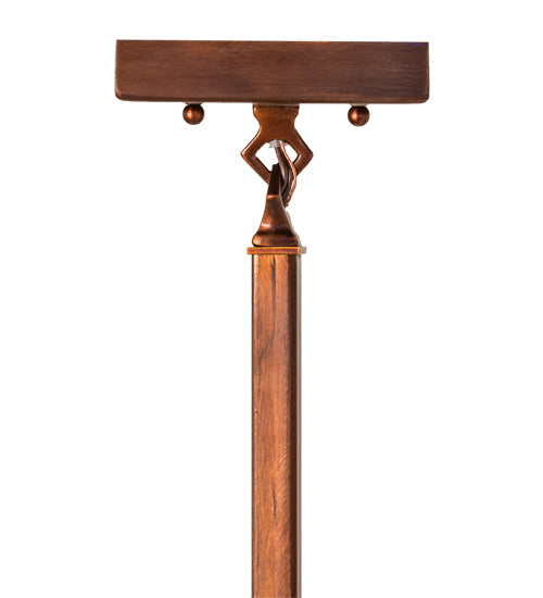 Meyda Lighting Tall Pines 14" Vintage Copper & Green Pendant Light With Amber Mica Shade Glass