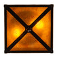 Meyda Lighting Tall Pines 15" 2-Light Black Satin Wrought Iron Flush Mount Light With Amber Mica Shade Glass