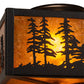 Meyda Lighting Tall Pines 15" 2-Light Black Satin Wrought Iron Flush Mount Light With Amber Mica Shade Glass
