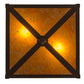Meyda Lighting Tall Pines 15" 2-Light Cafe Noir Flush Mount Light With Amber Mica Shade Glass