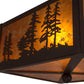 Meyda Lighting Tall Pines 15" 2-Light Cafe Noir Flush Mount Light With Amber Mica Shade Glass