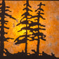 Meyda Lighting Tall Pines 15" 2-Light Cafe Noir Flush Mount Light With Amber Mica Shade Glass