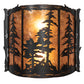 Meyda Lighting Tall Pines 15" 2-Light Dark Burnished Antique Copper Wall Sconce With Amber Mica Shade Glass