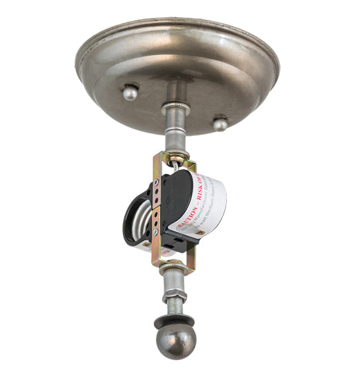 Meyda Lighting Tall Pines 15" 2-Light Industrial Steel Flush Mount Light With Silver Mica Shade Glass