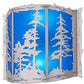 Meyda Lighting Tall Pines 15" 2-Light Nickel Wall Sconce With Blue Sapphire Idalight Shade