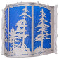 Meyda Lighting Tall Pines 15" 2-Light Nickel Wall Sconce With Sapphire Idalight Shade Glass