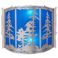 Meyda Lighting Tall Pines 15" 2-Light Nickel Wall Sconce With Sapphire Idalight Shade Glass