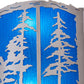 Meyda Lighting Tall Pines 15" 2-Light Nickel Wall Sconce With Sapphire Idalight Shade Glass