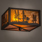 Meyda Lighting Tall Pines 15" 2-Light Oil Rubbed Bronze Flush Mount Light With Amber Mica Shade Glass