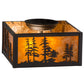 Meyda Lighting Tall Pines 15" 2-Light Oil Rubbed Bronze Flush Mount Light With Amber Mica Shade Glass