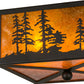Meyda Lighting Tall Pines 15" 2-Light Oil Rubbed Bronze Flush Mount Light With Amber Mica Shade Glass