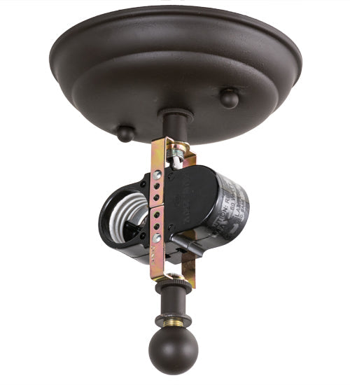Meyda Lighting Tall Pines 15" 2-Light Oil Rubbed Bronze Flush Mount Light With Amber Mica Shade Glass