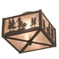 Meyda Lighting Tall Pines 15" 2-Light Oil Rubbed Bronze Flush Mount Light With Silver Mica Shade Glass