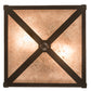 Meyda Lighting Tall Pines 15" 2-Light Oil Rubbed Bronze Flush Mount Light With Silver Mica Shade Glass