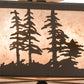 Meyda Lighting Tall Pines 15" 2-Light Oil Rubbed Bronze Flush Mount Light With Silver Mica Shade Glass