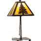 Meyda Lighting Tall Pines 15" Textured Black Mini Table Lamp With Honey Art Shade Glass