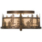 Meyda Lighting Tall Pines 16" 2-Light Antique Copper Flush Mount Light With Creme Carrare Acrylic Shade