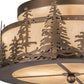 Meyda Lighting Tall Pines 16" 2-Light Antique Copper Flush Mount Light With Creme Carrare Acrylic Shade