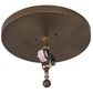 Meyda Lighting Tall Pines 16" 2-Light Antique Copper Flush Mount Light With Creme Carrare Acrylic Shade