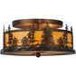 Meyda Lighting Tall Pines 16" 2-Light Antique Copper Flush Mount Light With Tawnyrock Acrylic Shade Glass