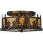 Meyda Lighting Tall Pines 16" 2-Light Antique Copper Flush Mount Light With Tawnyrock Acrylic Shade Glass