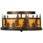 Meyda Lighting Tall Pines 16" 2-Light Antique Copper Flush Mount Light With Tawnyrock Acrylic Shade Glass