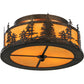 Meyda Lighting Tall Pines 16" 2-Light Antique Copper Flush Mount Light With Tawnyrock Acrylic Shade Glass