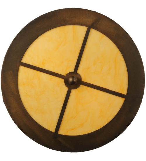 Meyda Lighting Tall Pines 16" 2-Light Antique Copper Flush Mount Light With Tawnyrock Acrylic Shade Glass