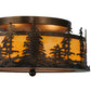 Meyda Lighting Tall Pines 16" 2-Light Antique Copper Flush Mount Light With Tawnyrock Acrylic Shade Glass